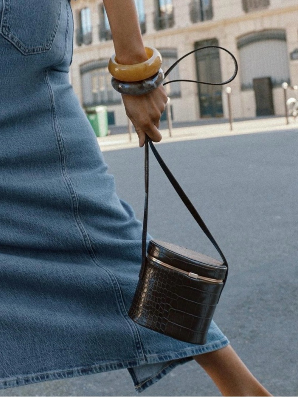 Zara Brown Embossed Effect Rigid Bag. Brand new!